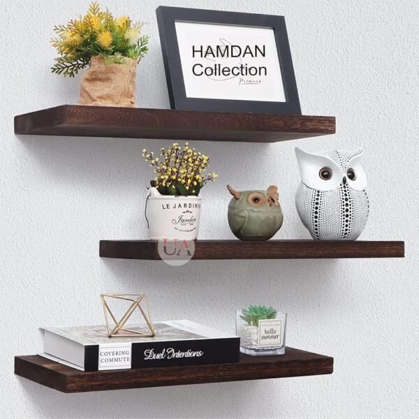 Wooden shelves